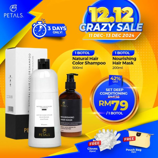 (12.12 CRAZY SALE) Set Deep Conditioning Darkbrown ( Shampoo Uban + Hair Mask)