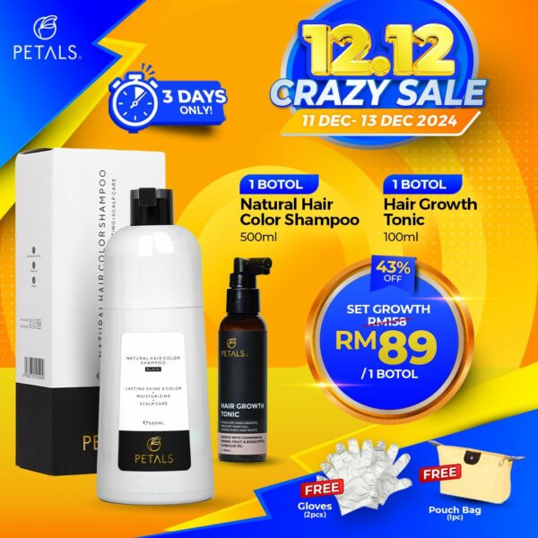 (12.12 CRAZY SALE) Set Growth - Shampoo Uban 1x Black + 1x Hair Tonic