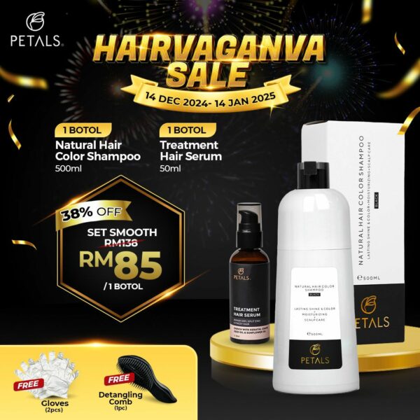 (HAIRVAGANZA SALE) Set Smooth - Shampoo Uban 1x Black + 1x Hair Serum