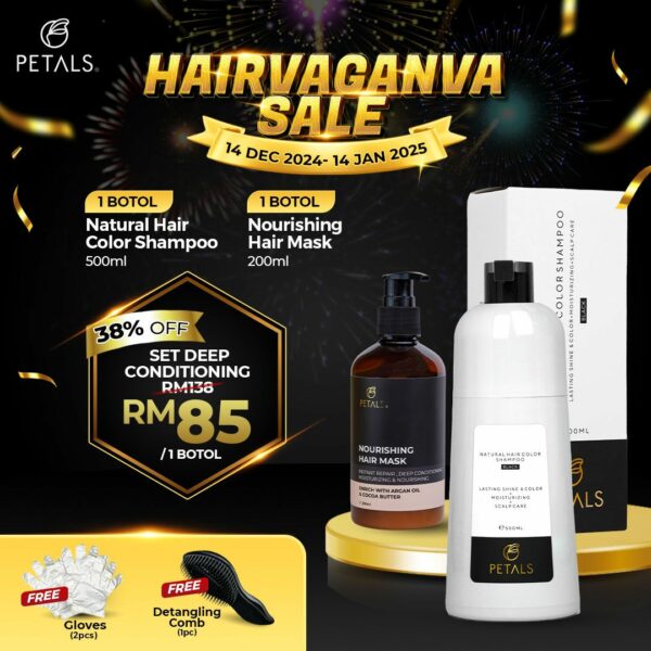 (HAIRVAGANZA SALE) Set Deep Conditioning Darkbrown ( Shampoo Uban + Hair Mask)